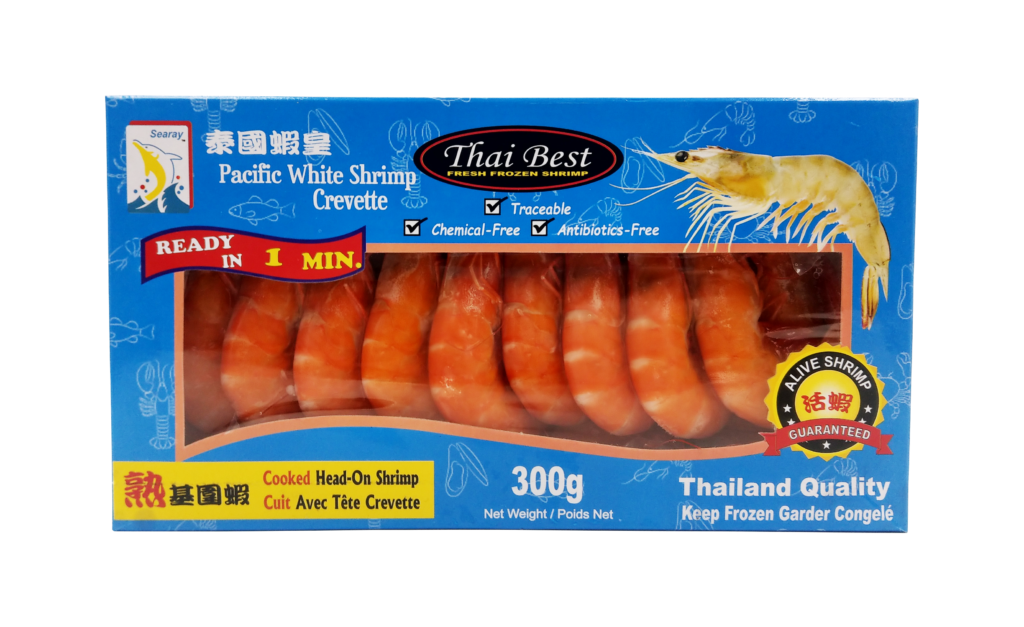 Shrimp White Cooked Head-On 3kg