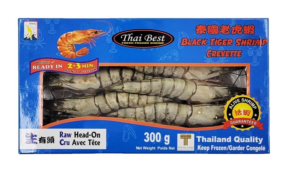Shrimp Black Tiger Head-On 300g x 10pack